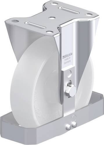 Blickle B-PO 175XR-FS Stahlblech-Bockrolle in Silber mit 175 mm Rad-Durchmesser und 400 kg Tragfähigkeit - Bild 1