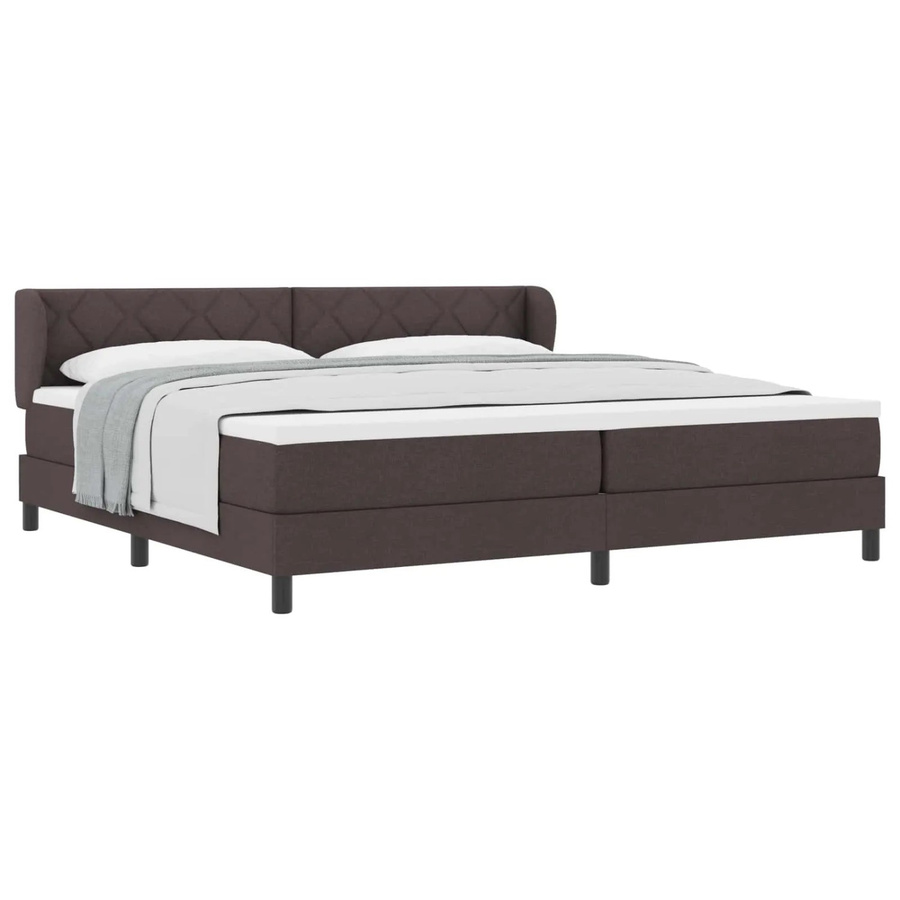 vidaXL Boxspringbett mit Matratze und Taschenfederkern in Dunkelbraun, B/T: 200 x 200 cm - Bild 2