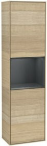 V&B Hochschrank Finion Wandbeleuchtung mit LED-Beleuchtung, 2 Türen und 2 Glasfachböden, lackiert, Breite: 41,8 cm, Höhe: 151,6 cm - Bild 1