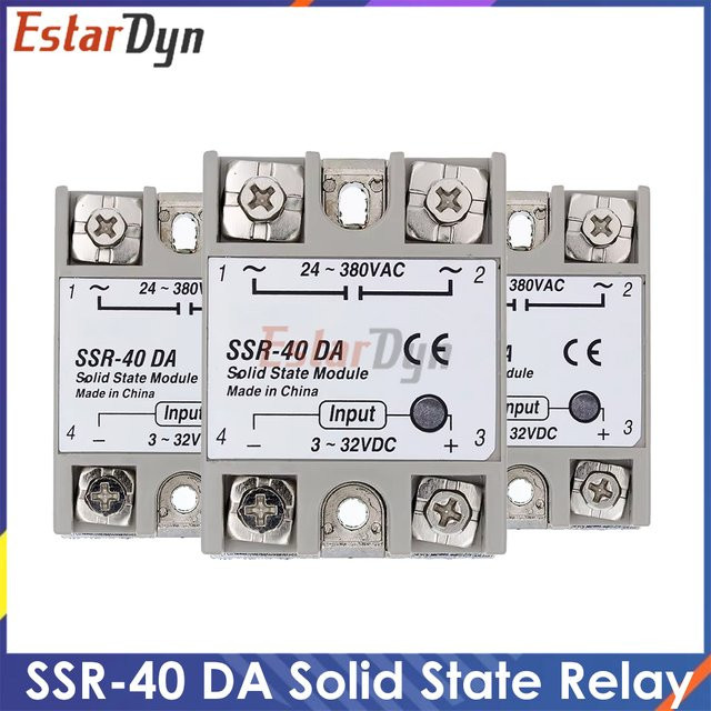 Estardyn SSR-40DA Halbleiterrelaismodul 40 A DC zu AC für industrielle Automatisierung und Temperaturkontrollsysteme - Bild 1