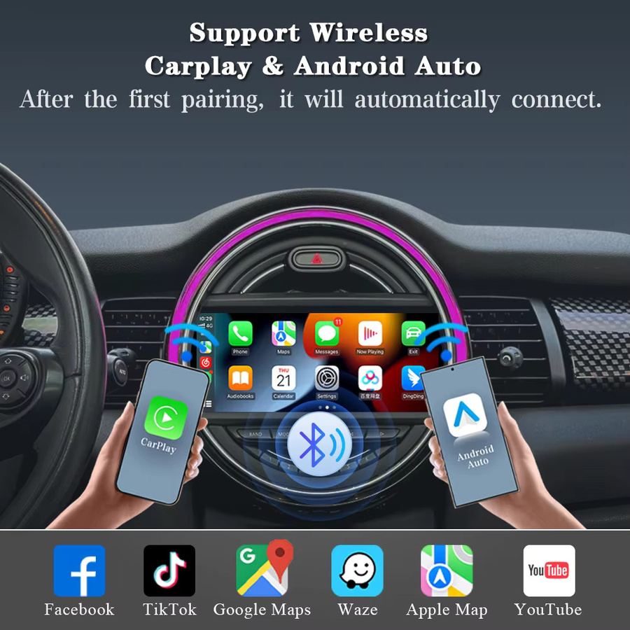 AUTOTOP CarPlay Android Auto Decoder Box für BMW Mini R55 R56 R57 R58 R59 R60 R61 F54 F55 Clubman Countryman Hardtop John CCC CIC NBT EVO BIS System, Schwarz - Bild 3