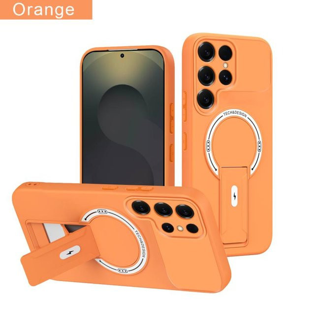 Robuste MagSafe Halterungshülle für Samsung Galaxy S26 S25 S24 S23 S22 Ultra Plus Edge FE A55 5G A54 A35 A36 A52 A16 A15 A14 A12 A07 A06 in Orange - Bild 1
