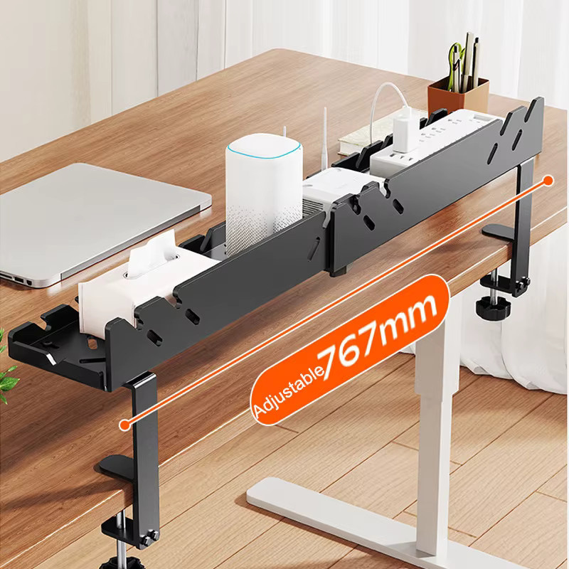 BEISHI Kabelmanagement-Tablett aus Metall in Schwarz zur Kabelablage unter dem Schreibtisch ohne Bohren - Bild 2