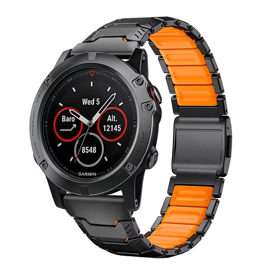 LuLuTom Uhrenarmband Titan, Silikon, Schwarz, Unisex, 26mm - Bild 5