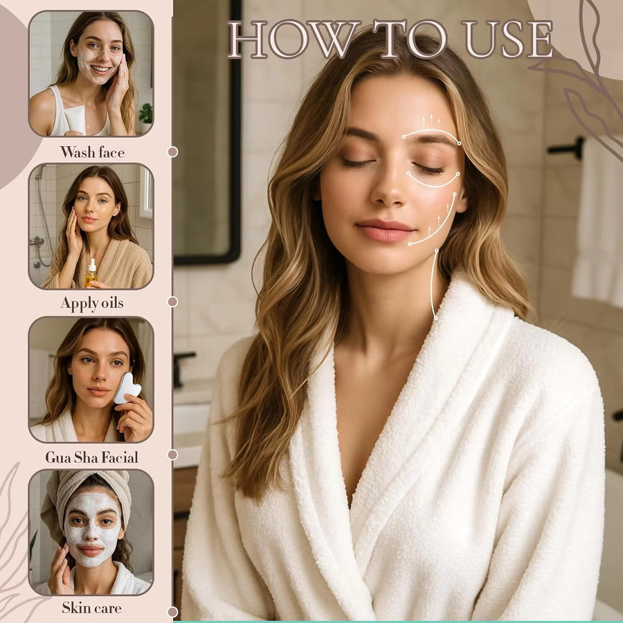 VIMYSHOW Gua Sha Gesichtsmassagegerät aus Edelstahl, Unisex - Bild 2