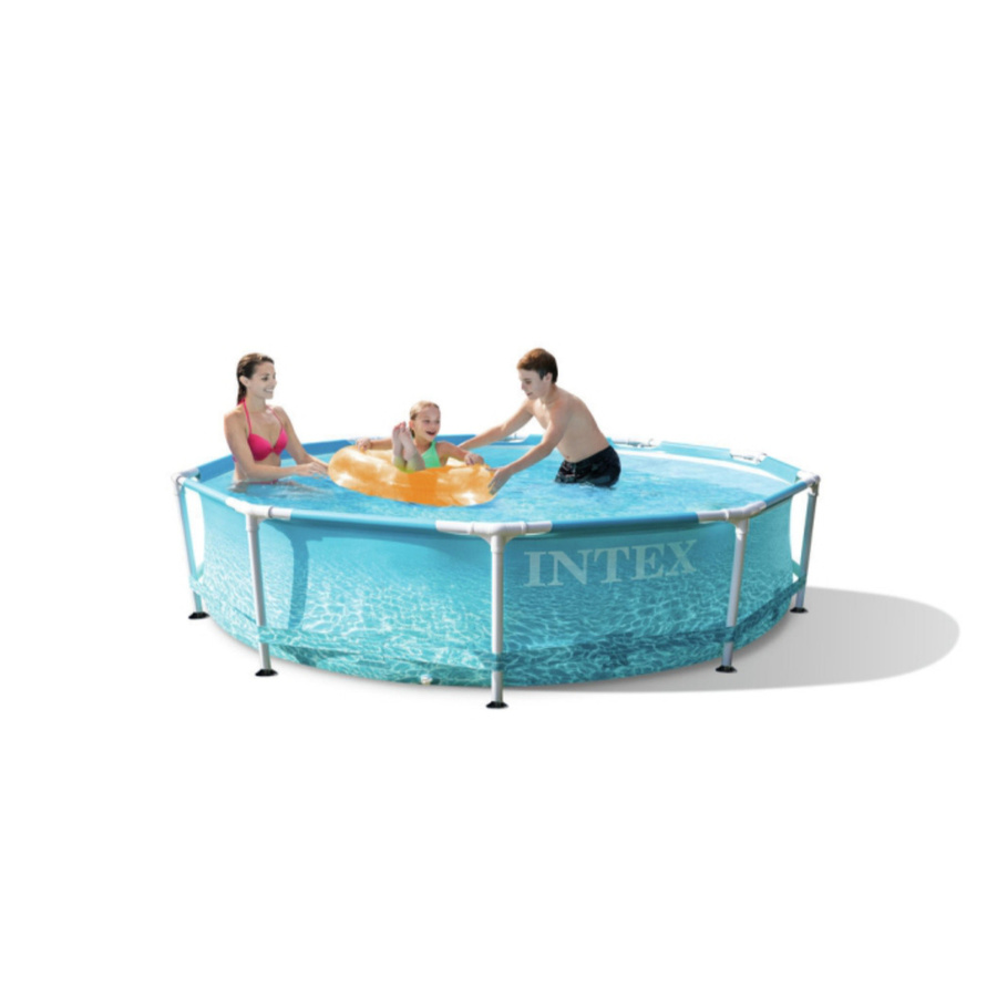 Intex Beachside MetallFrame Pool mit Rohrkonstruktion in Blau, Durchmesser: 305 cm, Höhe: 76 cm - Bild 2