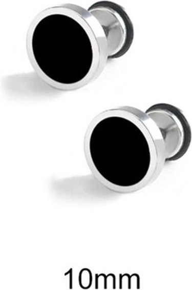 Yifengke Ohrstecker, rund, schwarz, 10 mm, Damen - Bild 1
