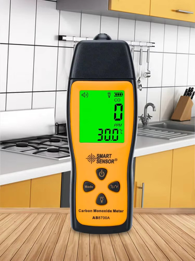 GVDA Kohlenmonoxid-Detektor in Gelb mit LCD-Bildschirm, hochpräziser Gas- und Rauchanalysator mit Ton- und Lichtalarm und tragbarer Luftqualitätstester (1000 ppm) - Bild 6