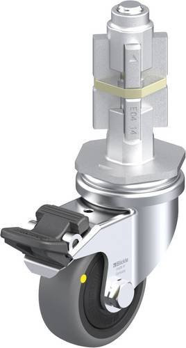 Blickle Lenkrolle LRA-TPA 50KF-FI-ELS-E04 mit Feststeller, Rad-Durchmesser: 50 mm, Tragfähigkeit: 30 kg, Farbe: Schwarz/Grau/Silber - Bild 1