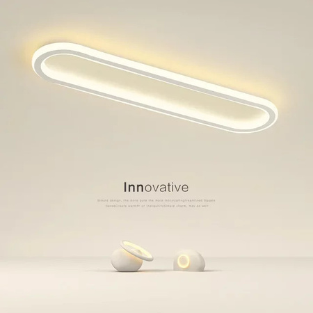 Moderne LED-Deckenleuchte DAMIASMIL in Weiß, ovale Deckenlampe für Wohnzimmer, Schlafzimmer und Badezimmer