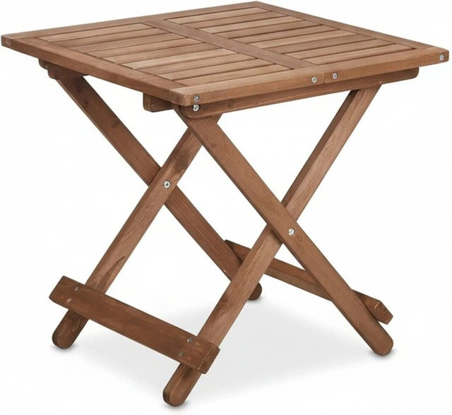 Relaxdays Klapptisch aus Holz in Braun, quadratisch, B/T/H: 50 x 50 x 50 cm - Bild 1
