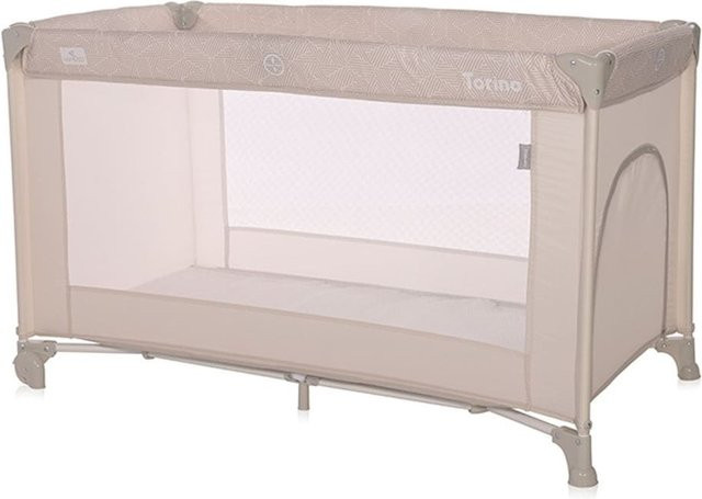 Lorelli Reisebett Torino Laufstall mit seitlichem Eingang, Tragetasche und Faltmatratze in Braun/Beige - Bild 1