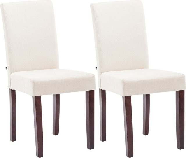 TPFLiving 2er Set Esszimmerstühle Ines mit Stoffbezug und Holzgestell in Cappuccino und Creme - Bild 1