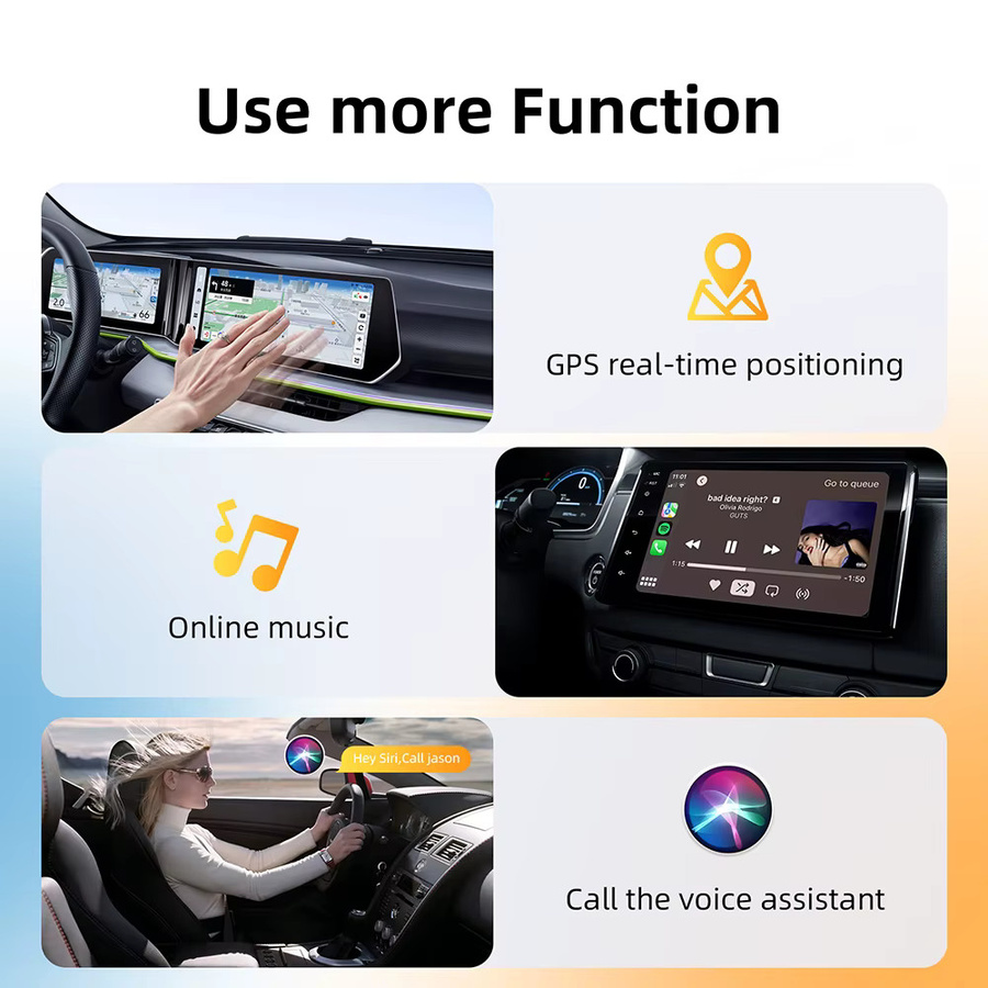EzoneTronics 2-in-1 CarPlay und Android Auto Adapter Schwarz USB Plug-and-Play Konverter von kabelgebunden auf kabellos - Bild 5