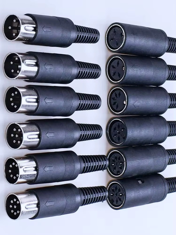 ChengHaoRan DIN-Stecker und Buchse Set mit Kunststoffgriff und Buchsengehäuse für Panelmontage in Schwarz zum Löten - Bild 4