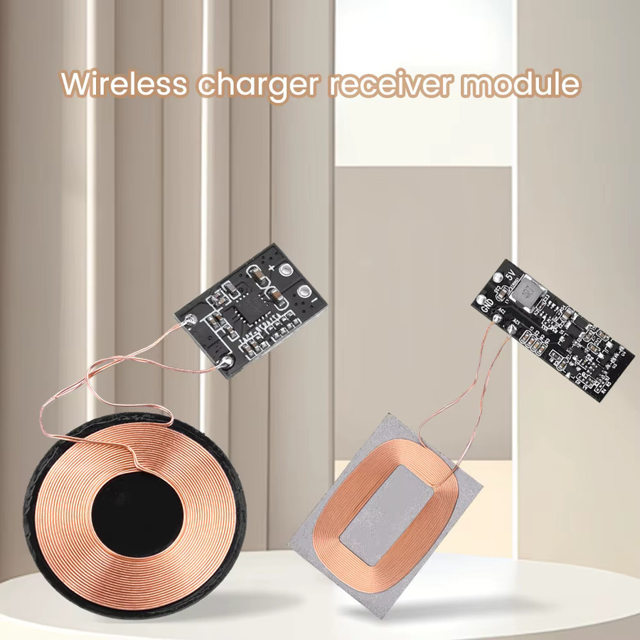 Aideepen Kabelloses Ladeempfängermodul mit kleiner Spule, 3W 600mA / 5W 1A, 5V PCBA-Platine, Multicolour - Bild 2