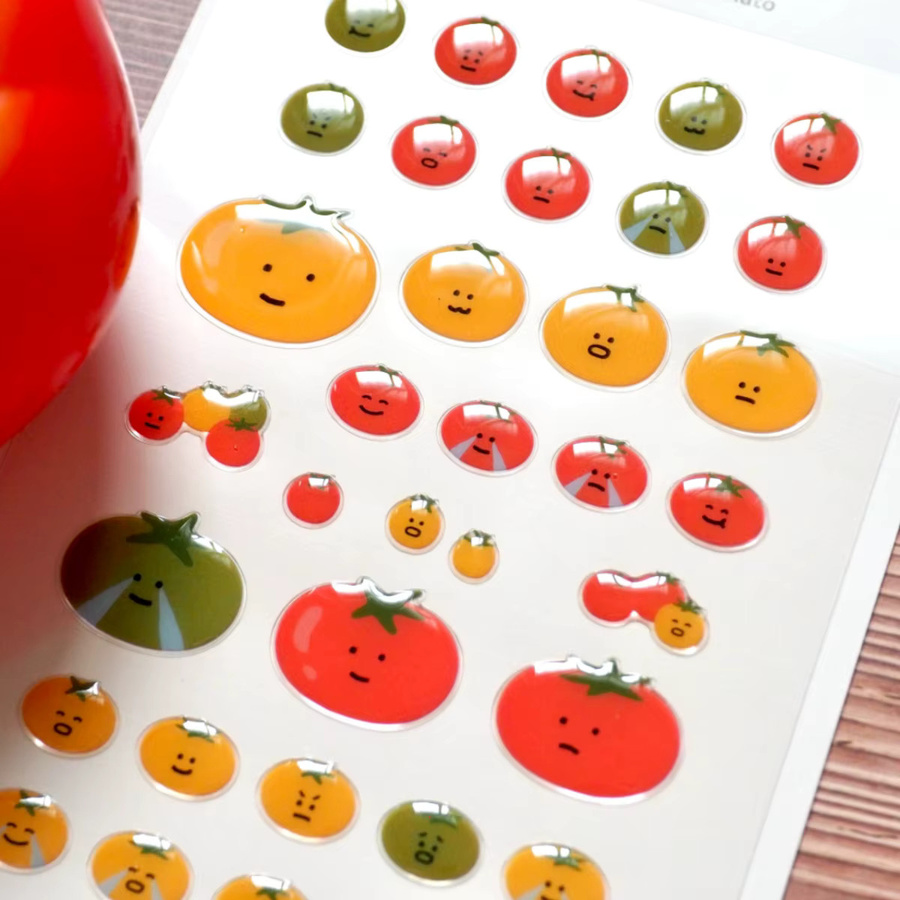 Suatelier Obsttomatos Aufkleber für Scrapbook und Journaling in Rot und Mehrfarbig - Bild 4