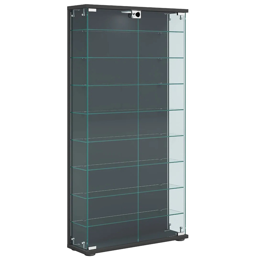 VCM Glasvitrine Stelas L in Anthrazit mit ESG-Sicherheitsglas und Türen, H x B x T: 114 x 59 x 17 cm - Bild 3