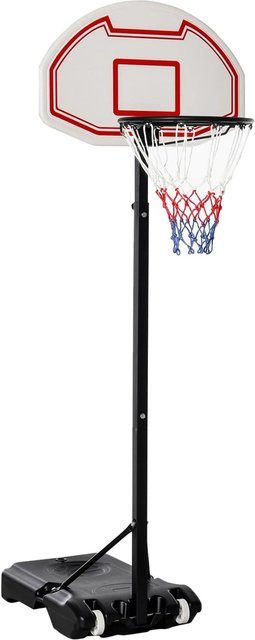 HOMCOM Basketballständer Stahl Kunststoff Weiß Rot - Bild 1