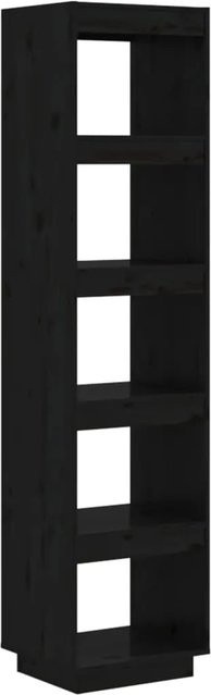 vidaXL Bücherregal und Raumteiler aus massivem Kiefernholz in Schwarz, B/T/H: 40 x 35 x 167 cm - Bild 1