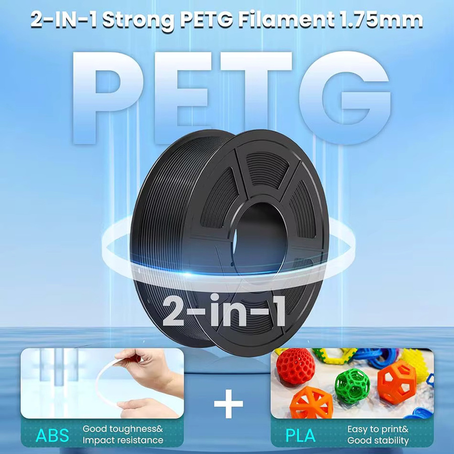 JAYO PETG 3D-Drucker-Filament Transparent, Durchmesser: 1,75 mm, Gewicht: 1,1 kg - Bild 2