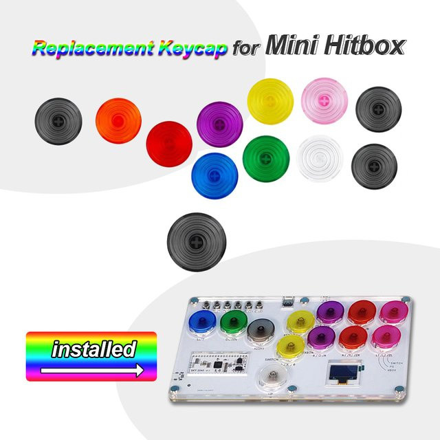 ZHOUCHEN Ersatz-Tastenkappe für Hitbox Fighting Game, schwarze Tastaturkappe für Cherry und Kailh Switches - Bild 1