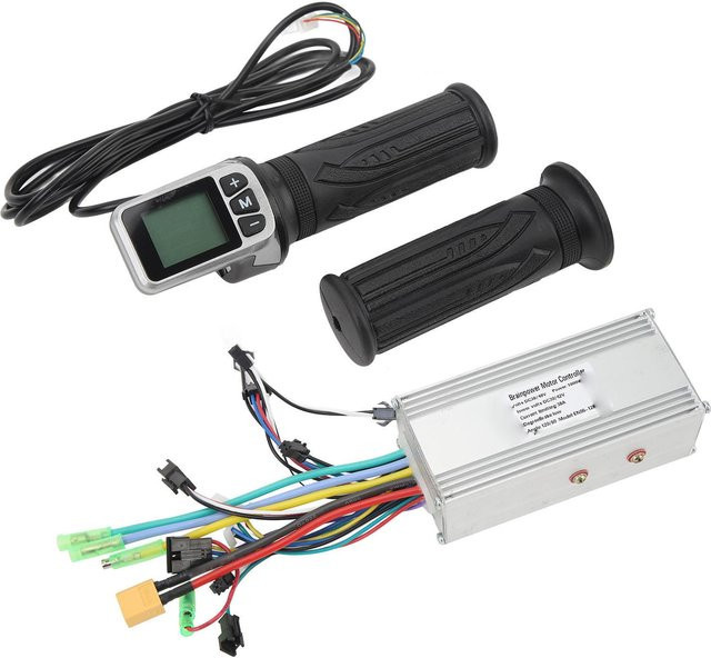 Igeteck Elektrofahrrad Controller Kit 36V 48V 1000W 38A Sinuswellen Bürstenloser Controller mit 124DX Drehgasgriff und Panel in Schwarz - Bild 1