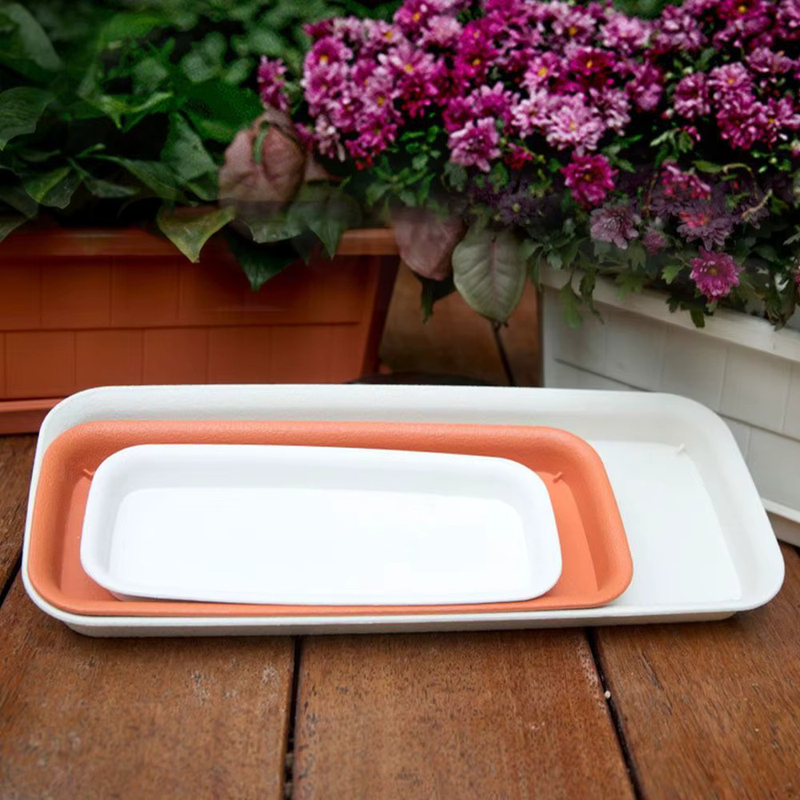 Rechteckige Pflanzuntersetzer aus Kunststoff in Rot für Indoor und Outdoor Pflanzen - Bild 5