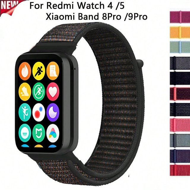 Xiaomi Uhrenarmband Nylon, Bunt, Unisex, Redmi Watch 5 4, Mi Band 8 Pro 9 Pro - Bild 1