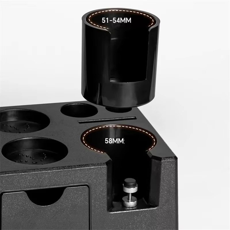 JUSTINLAU Kaffeemaschinen-Griffhalter Schublade aus ABS für 51-58mm, Schwarz - Bild 3