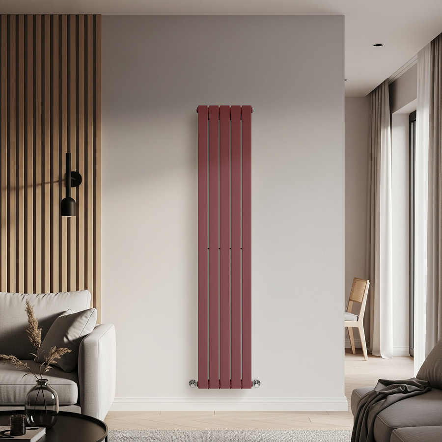 Delta Design Heizkörper Vertikal Einlagig in Rot, Höhe: 178 cm, Breite: 35 cm - Bild 1