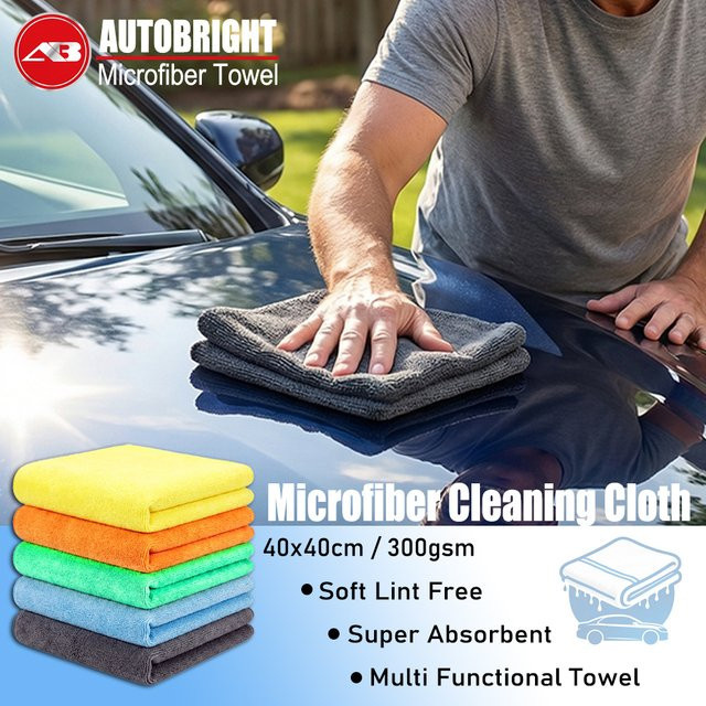 AUTOBRIGHT Mikrofaser-Autoreinigungstücher für Fenster und Spiegel, Doppelschichtige Reinigungstücher, 40 x 40 cm, 300 gsm - Bild 1
