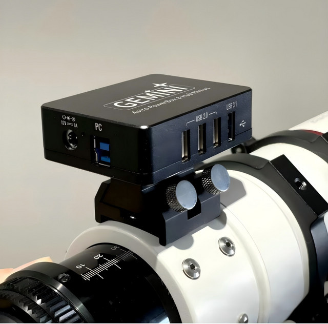 GEMINI Astro Neue Astronomie Power Box Mini V2 HUB mit DC und USB 3.1 Hochgeschwindigkeits-Leseausgang für Astrofotografie in Schwarz - Bild 1