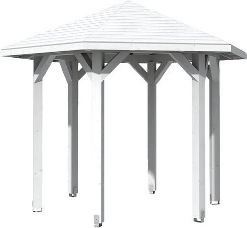 Skan Holz Pavillon Nancy 1 aus Leimholz Fichte in Weiß B/H/T: 360 x 292 x 312 cm - Bild 3