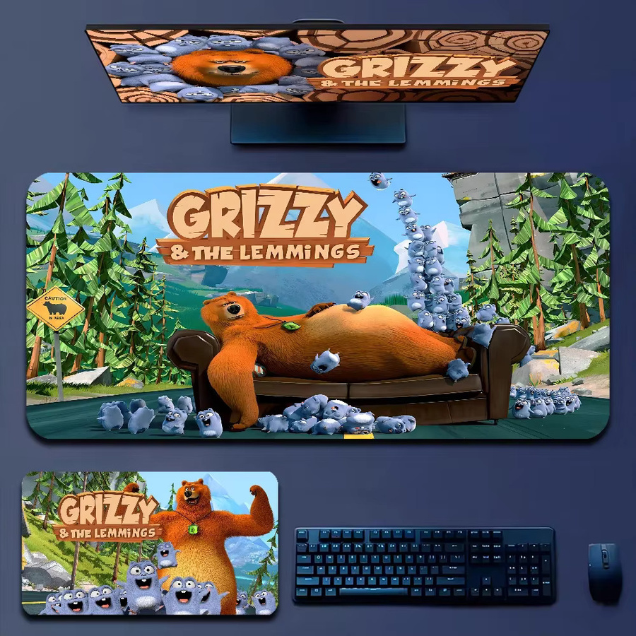 Grizzy And The Lemmings Gaming Mousepad in Multicolour für Laptop und Tastatur mit Edge Locking - Bild 2