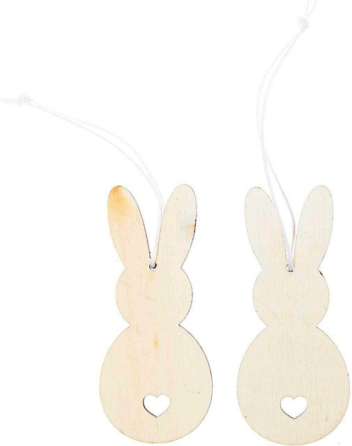 Rico Design Holzhänger Hase in Natur, 2 Stück - Bild 1