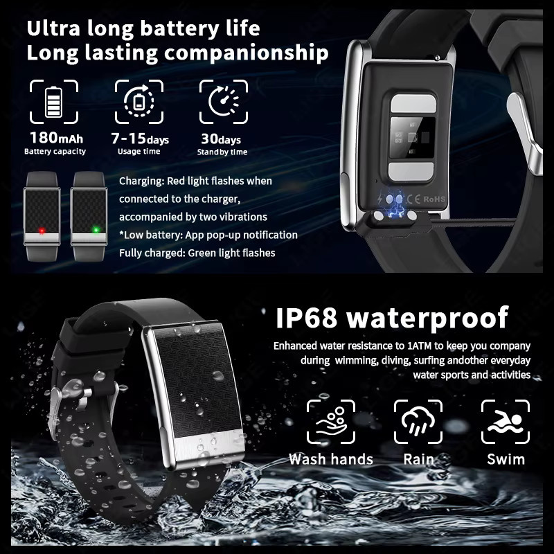 LIGE Smartwatch mit EKG-Gesundheitsanalyse und Schlafmonitor, Fitness-Tracker in Schwarz - Bild 5