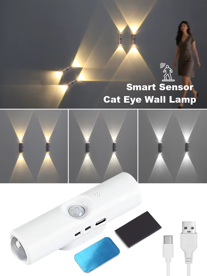 YNL LED-Nachtlicht mit Bewegungsmelder und USB-Ladefunktion, weiß, 3 Farben wechselnd, ideal für Schrank, Küche und Möbel - Bild 7