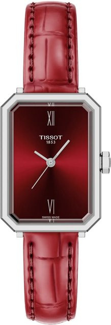 Tissot Armbanduhr, Quarz, Edelstahl, Leder, Rot, 30 mm, Damen - Bild 1
