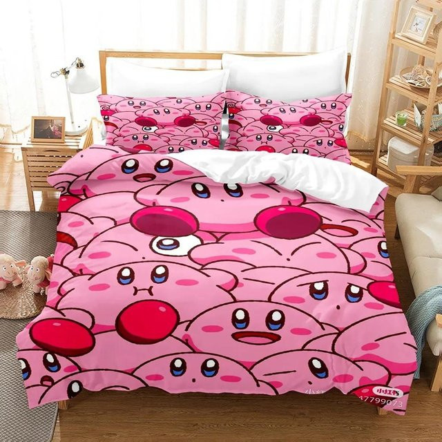 Cartoon Star Allies Bettwäsche Set mit Bettbezug und Kissenbezug in Pink, Mikrofasermaterial mit Reißverschluss, B/H: 70 x 140 cm - Bild 1