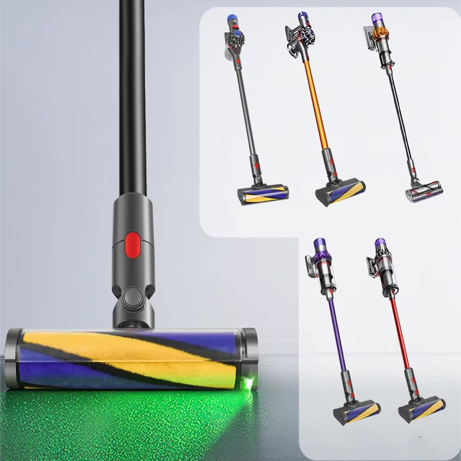 LED Flauschiger Rollenreinigungsaufsatz für Dyson V7 V8 V10 V11 V15 Ersatzteil für Hartholzböden in Multicolour, Breite: 25,5 cm, Höhe: 10,5 cm - Bild 5