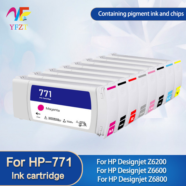 HP 771 Tintenpatrone mit Chip für HP Designjet Z6200 Z6600 Z6800 in Schwarz und Grau - Bild 1