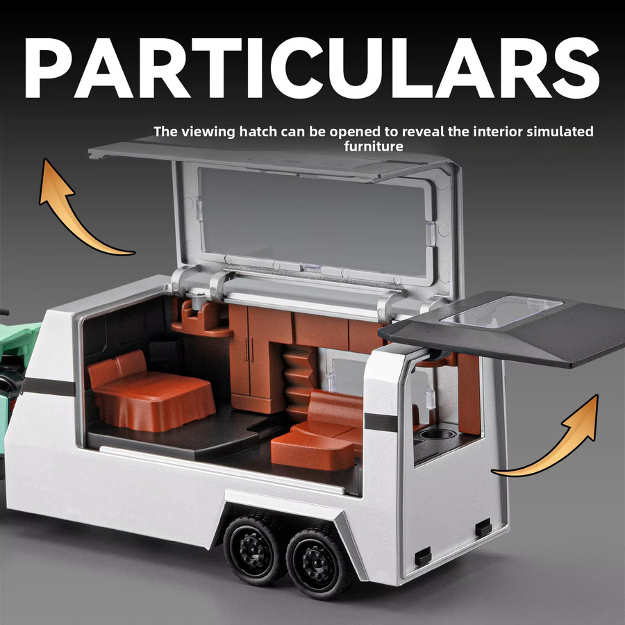 MAKEDA Elektro-Pickup-Wohnmobil, Spielzeugauto, 1:36, Metall, Grün - Bild 5