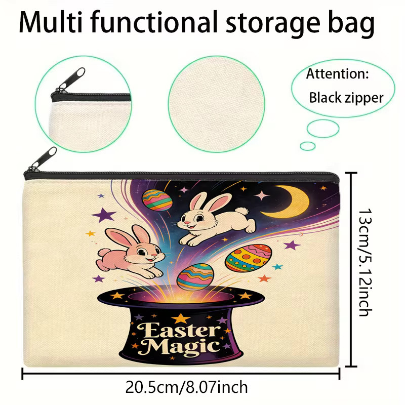Multifunktionale Aufbewahrungstasche mit Ostermotiv aus Segeltuch in Multicolour - Bild 2