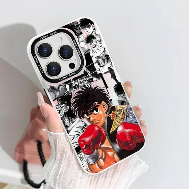 H-Hajime Keine Ippo Handyhülle mit Laser-IMD-Effekt in Silber für iPhone 11 bis iPhone 17 Pro Max und Plus Modelle - Bild 1