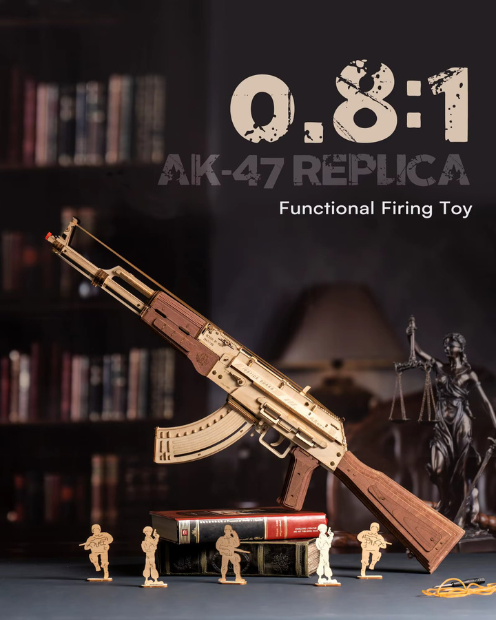 Robotime Rokr Automatisches Gewehr AK47, 3D-Holzpistole, Holzpuzzle, ab 14 Jahren - Bild 6