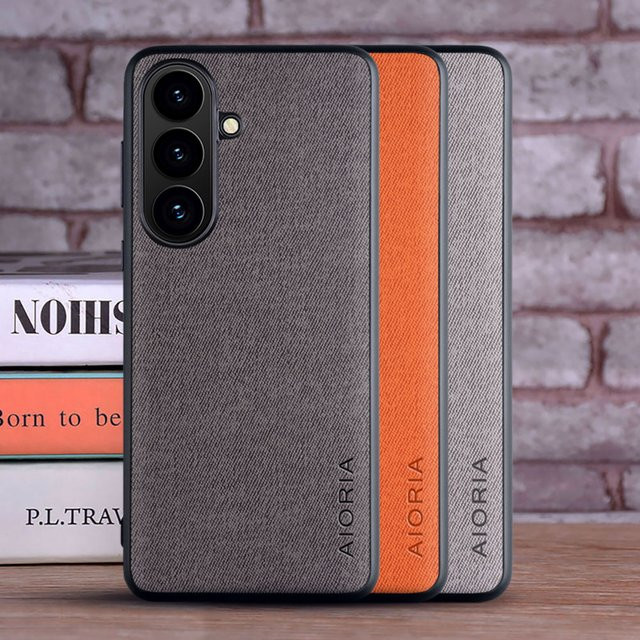 Samsung Galaxy S26 Plus Schutzhülle aus Textil-Leder und TPU/PC in Rot - Bild 1