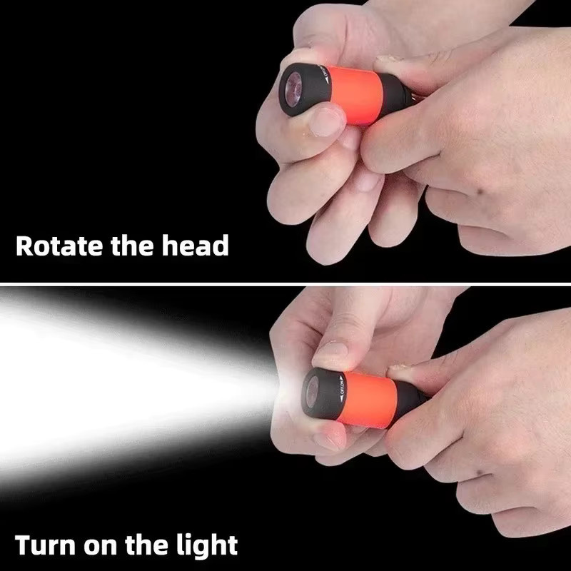 Heinast LED Schlüsselanhänger Taschenlampe USB wiederaufladbar, wasserdicht, Schwarz - Bild 3