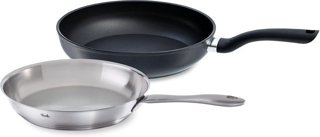 Fissler Pfannen-Set CENIT/CATANIA aus Edelstahl und Aluminium, Schwarz, Unbeschichtet - Bild 1