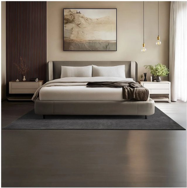 Tectake Kurzflorteppich Soft Zone in Anthrazit mit flauschiger Oberfläche, B/T/H: 160 x 230 x 1,50 cm - Bild 1